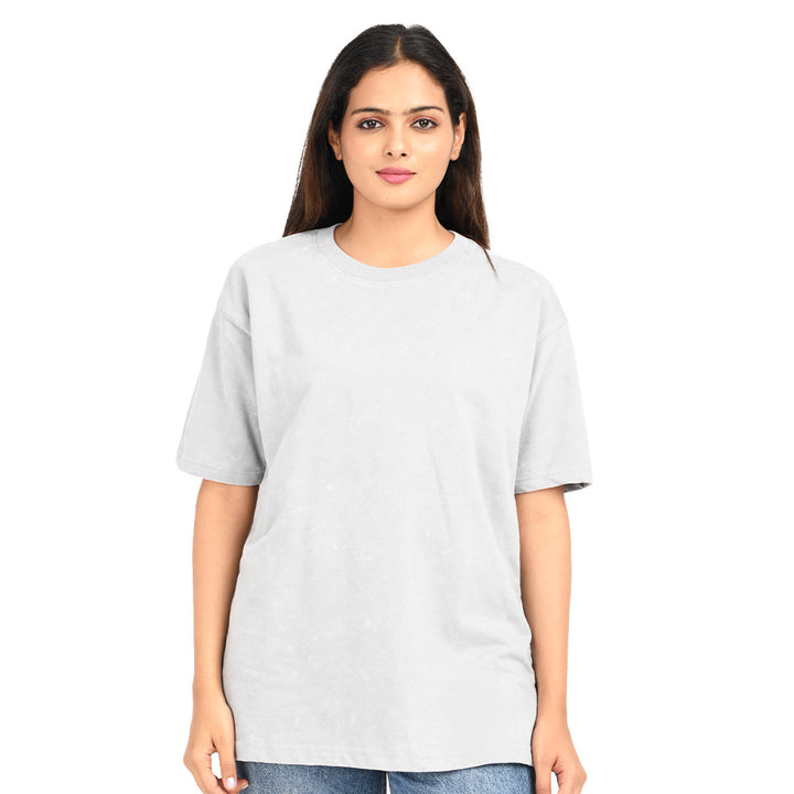 Grey oversized acid washed t-shirt Female