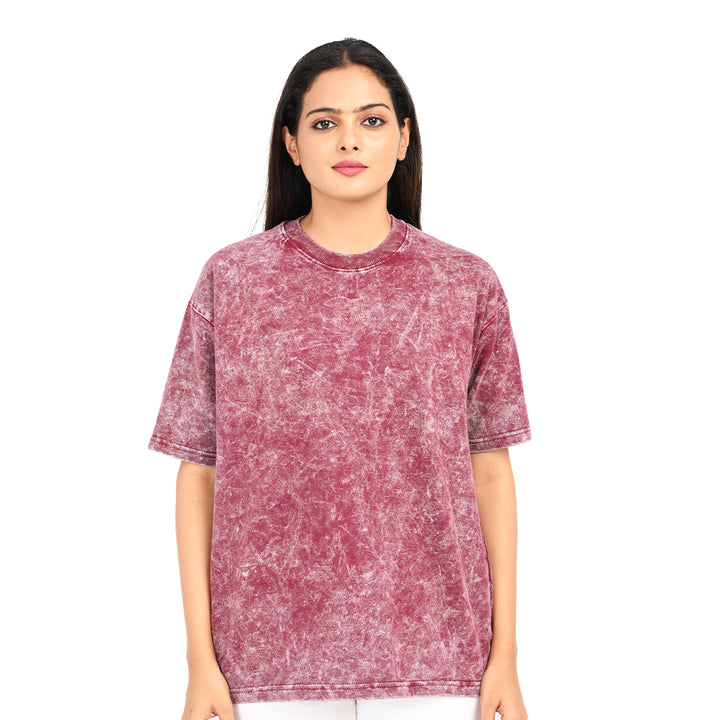 Maroon oversized acid washed t-shirt Female