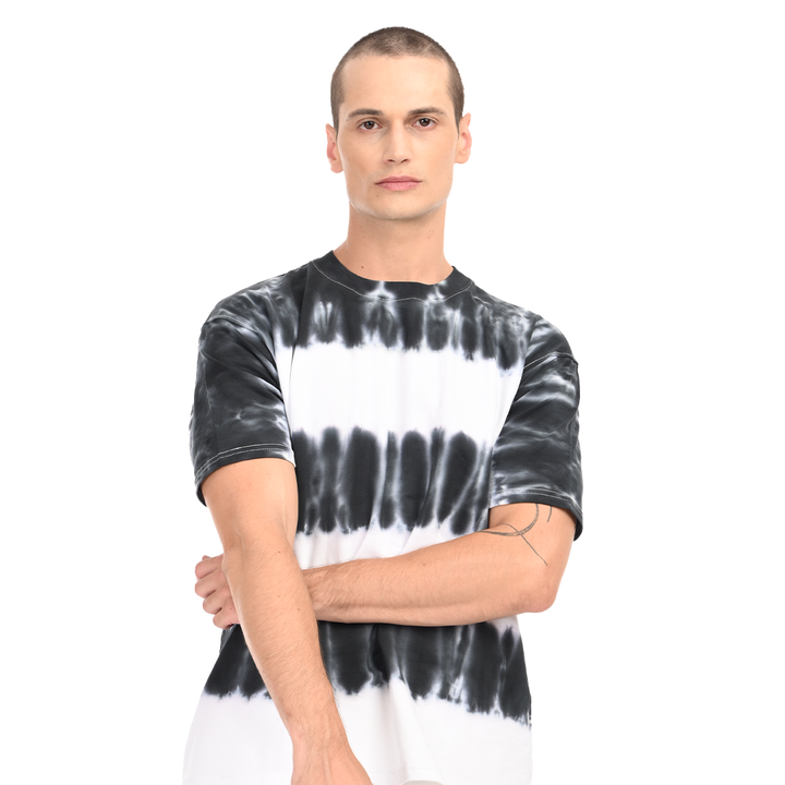 Tie and dye black and white