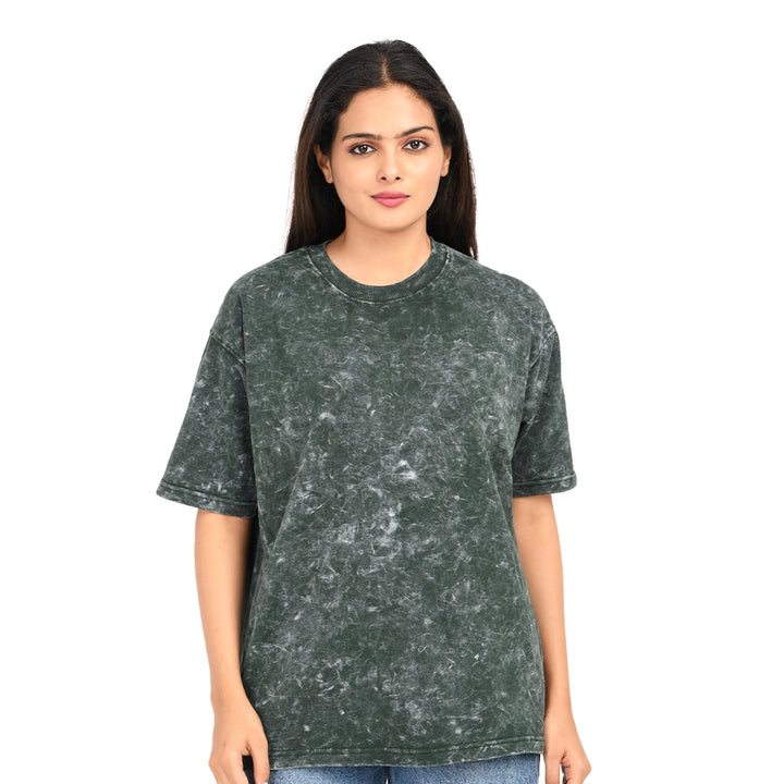 Green oversized acid washed t-shirt Female