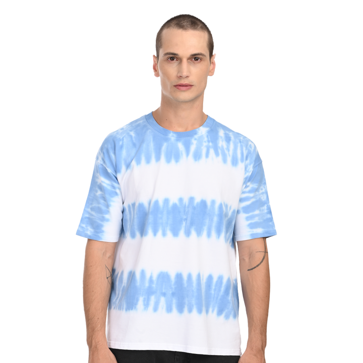 Tie and dye blue and white
