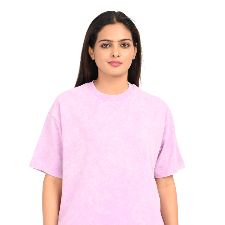 Purple oversized acid washed t-shirt Female