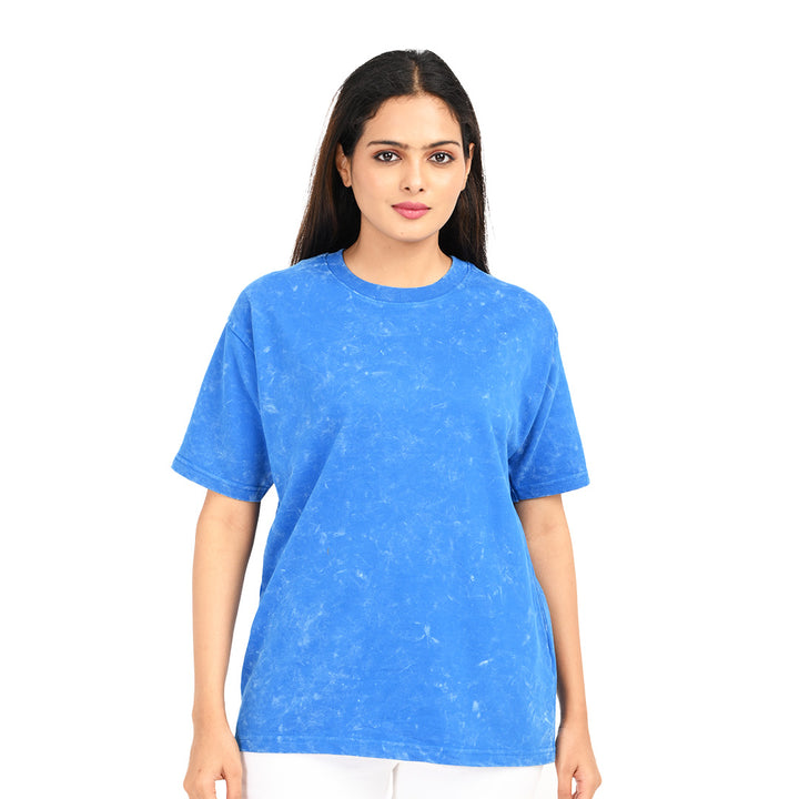 Blue oversized acid washed t-shirt Female