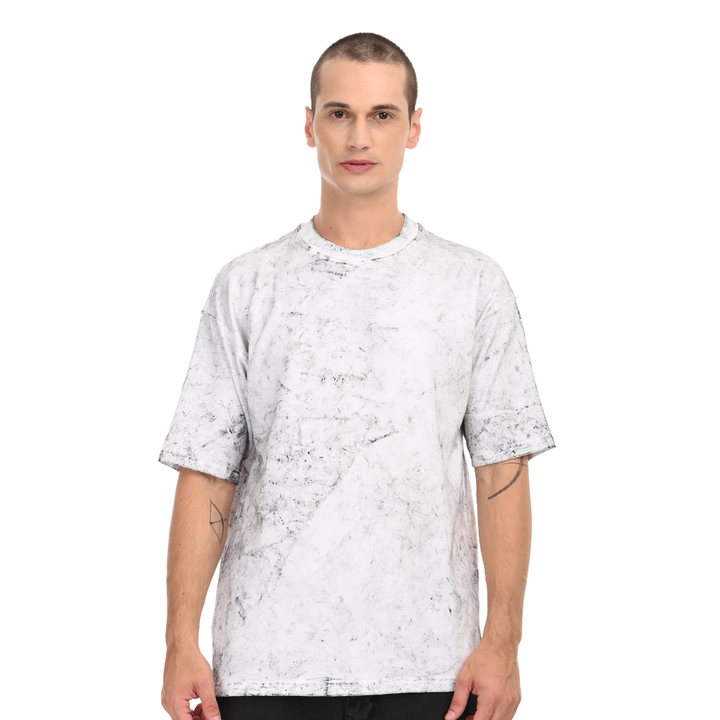 white oversized acid washed t-shirt