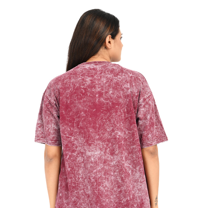 Maroon oversized acid washed t-shirt Female