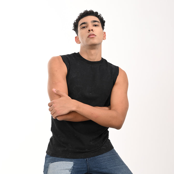 Black Acid washed tanks - Needles and Stitches