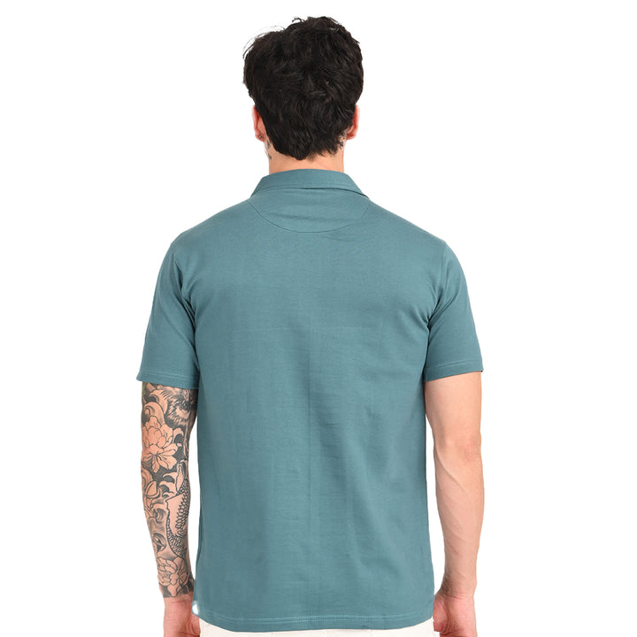 Teal Green Zipper Polo - Needles and stitches