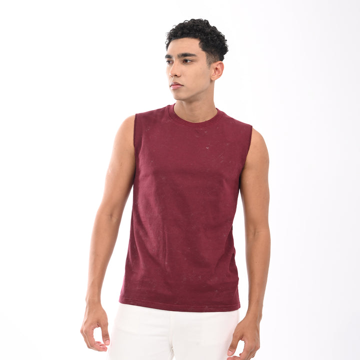 Maroon Acid washed tanks - Needles and Stitches