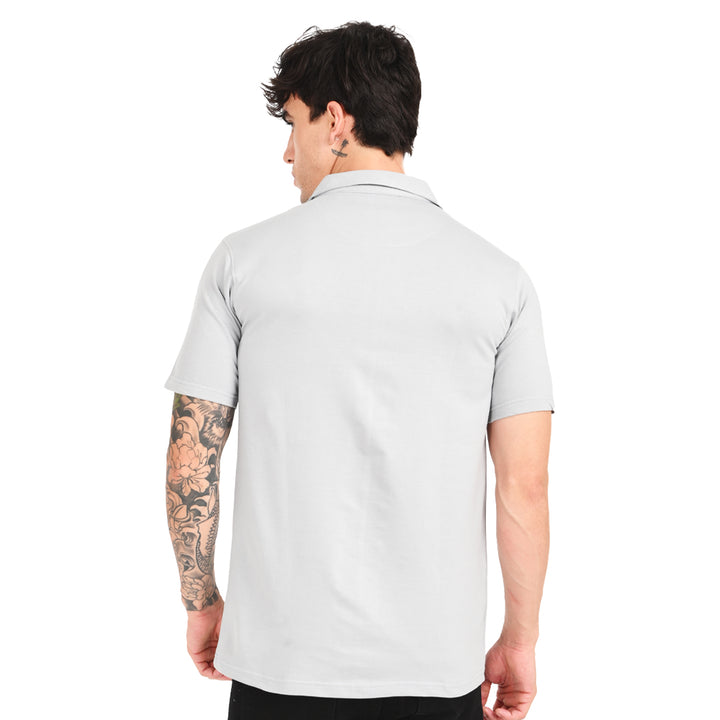 Grey Zipper Polo - Needles and stitches