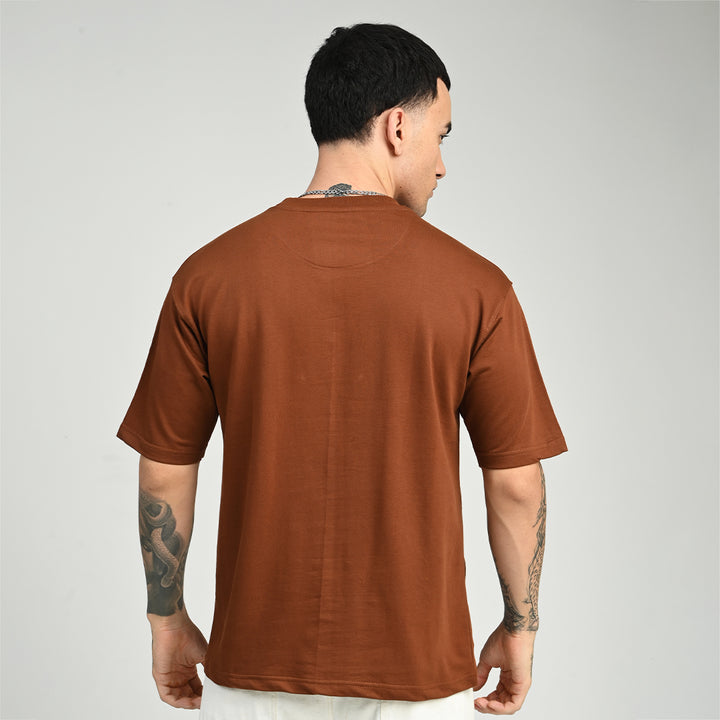Chocolate Brown Oversized Solid Tee