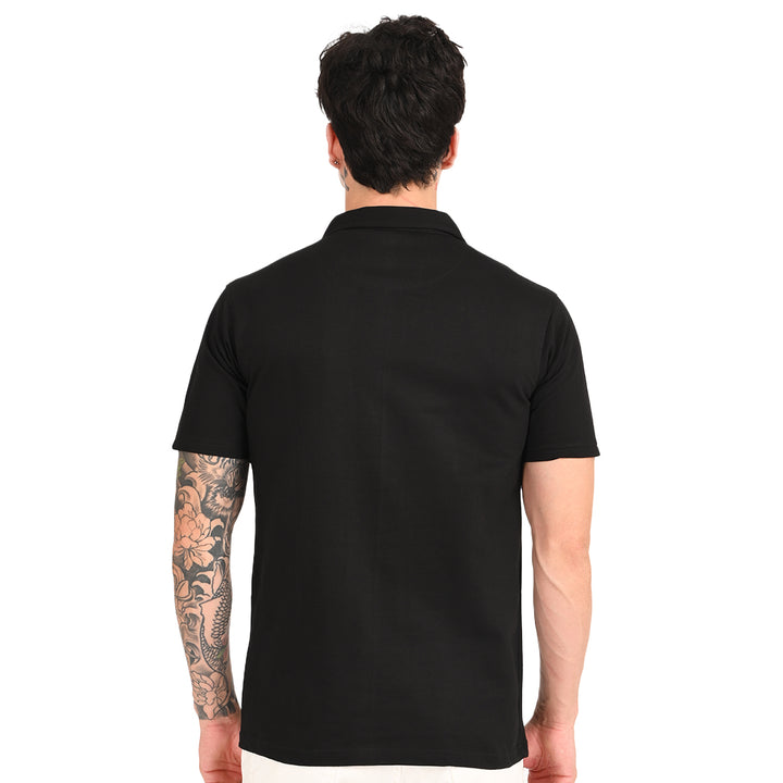 Black Zipper Polo - Needles and stitches