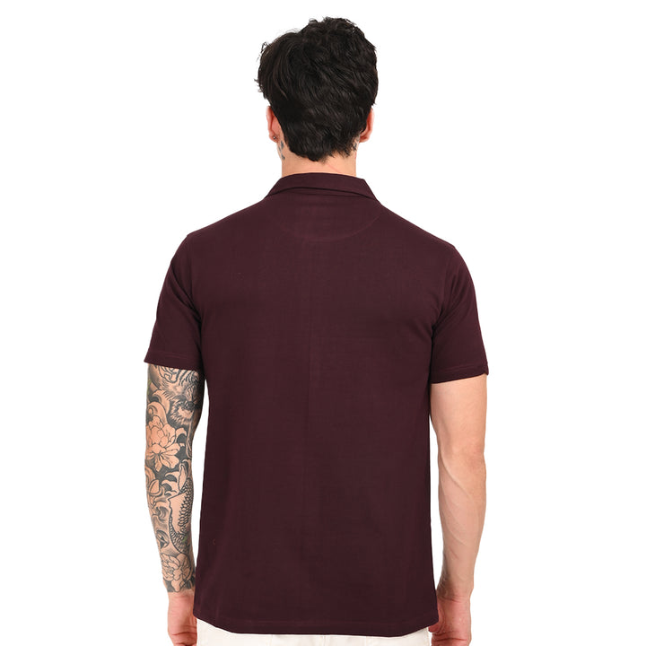 Maroon Zipper Polo - Needles and stitches