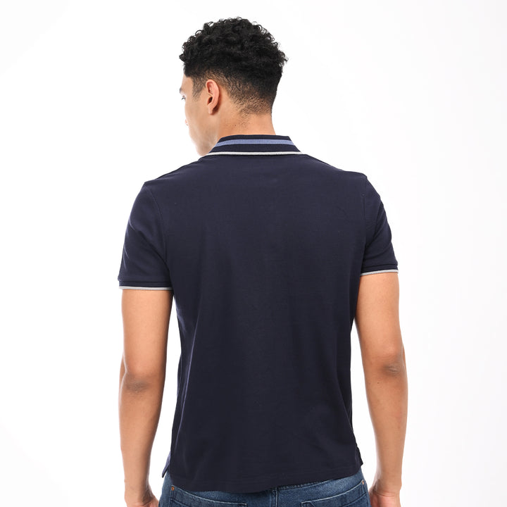 Navy blue polo t-shirt - Needles and stitches