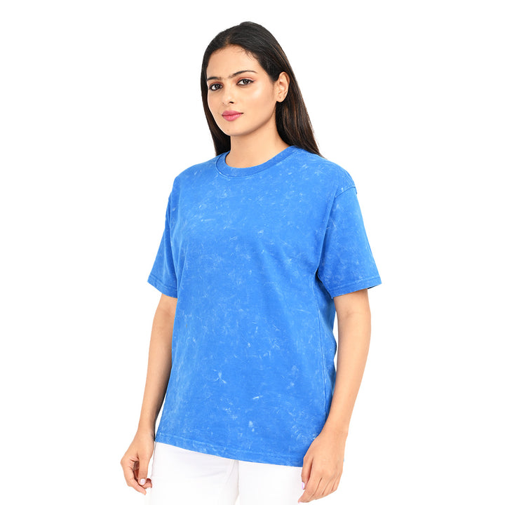 Blue oversized acid washed t-shirt Female