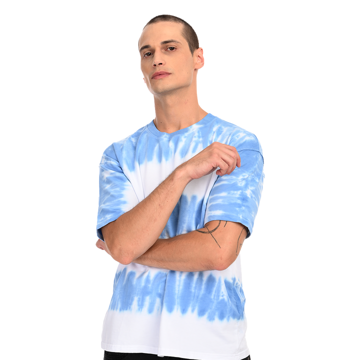 Tie and dye blue and white