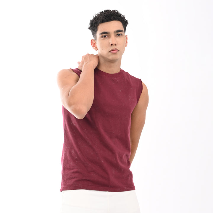 Maroon Acid washed tanks - Needles and Stitches
