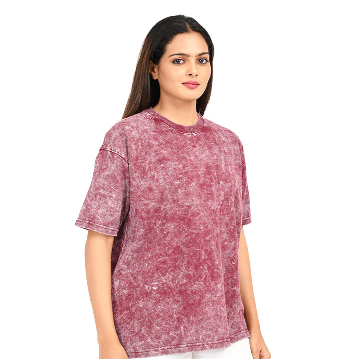 Maroon oversized acid washed t-shirt Female