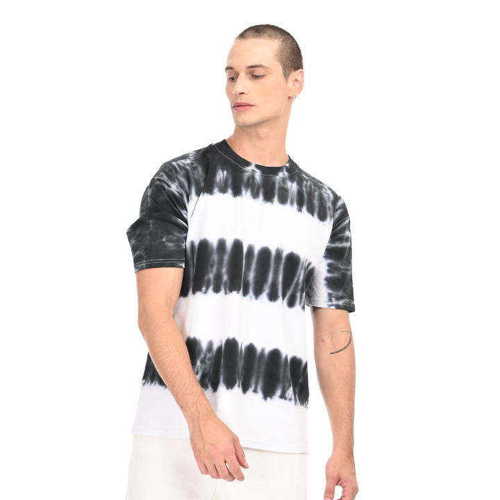 Tie and dye black and white