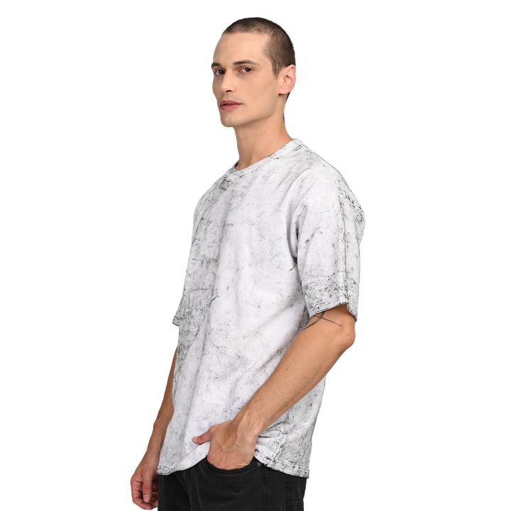 white oversized acid washed t-shirt