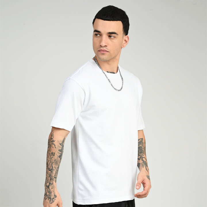 White Overized Solid Tee