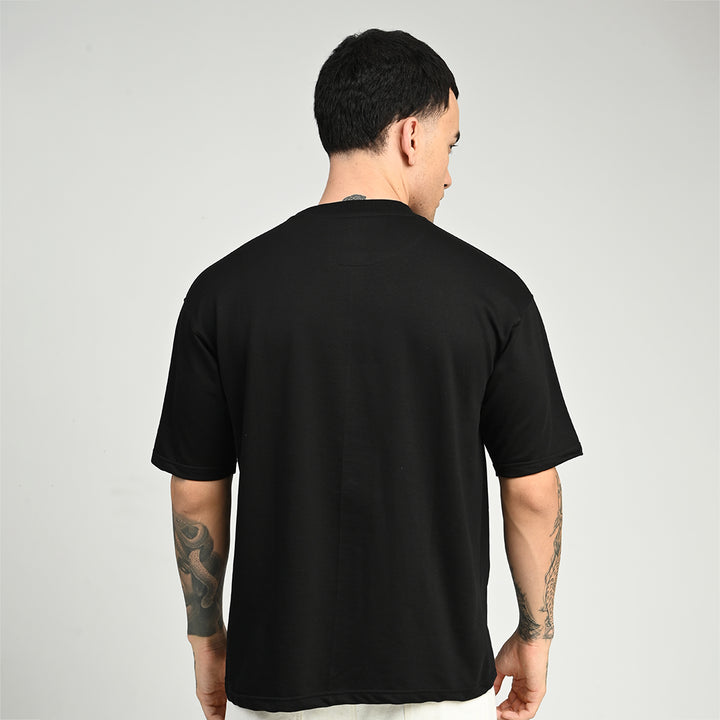 Black Overized Solid Tee
