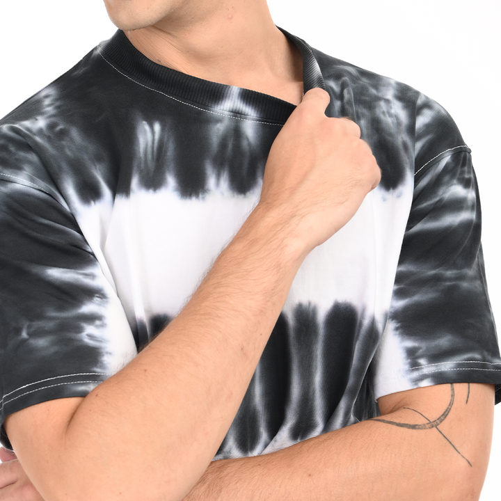 Tie and dye black and white