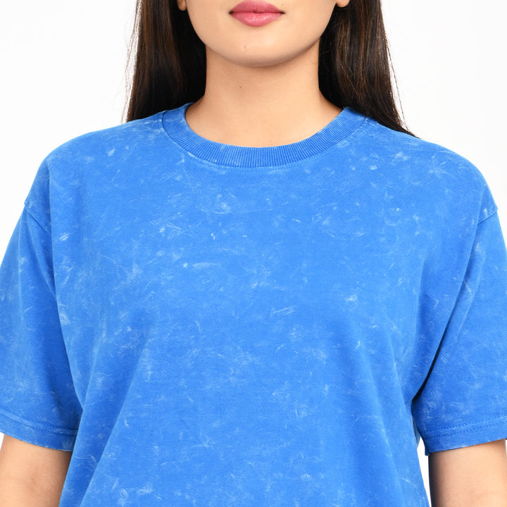 Blue oversized acid washed t-shirt Female