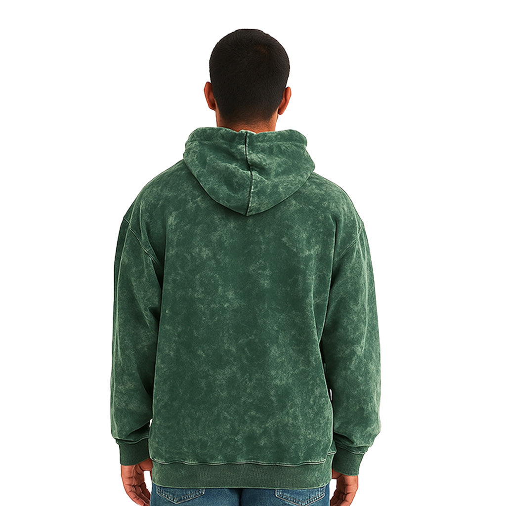 Green Oversized Acid Wash Hooide