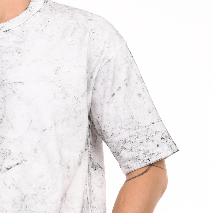 white oversized acid washed t-shirt