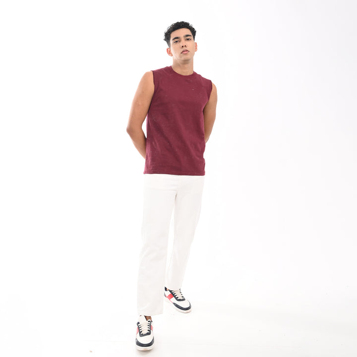 Maroon Acid washed tanks - Needles and Stitches