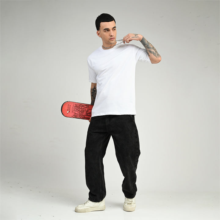 White Overized Solid Tee