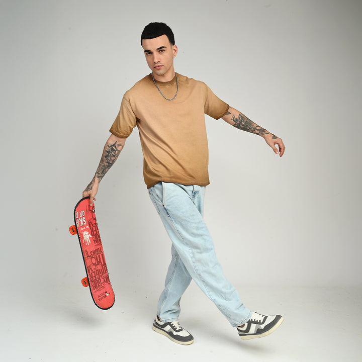 Nexa Wash Sage Brown Oversized Tee