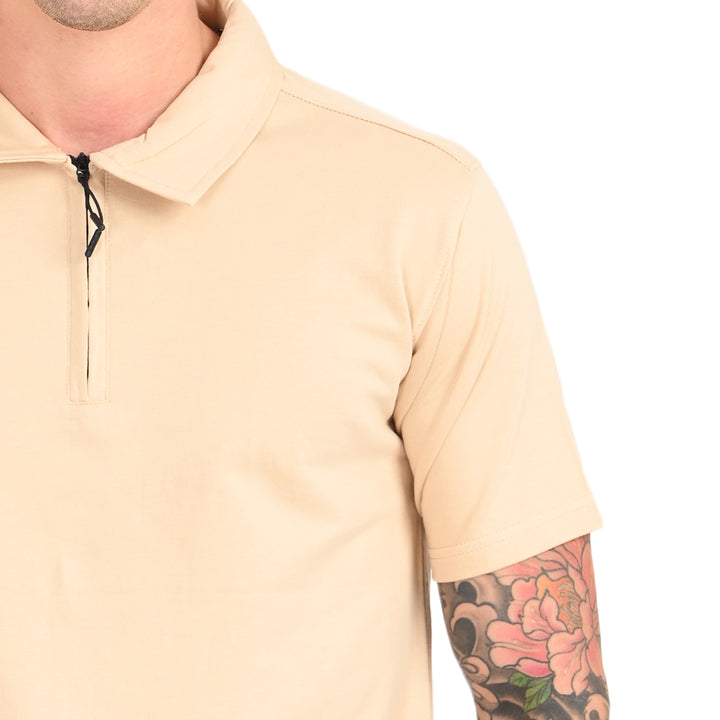 Beige Zipper Polo - Needles and stitches