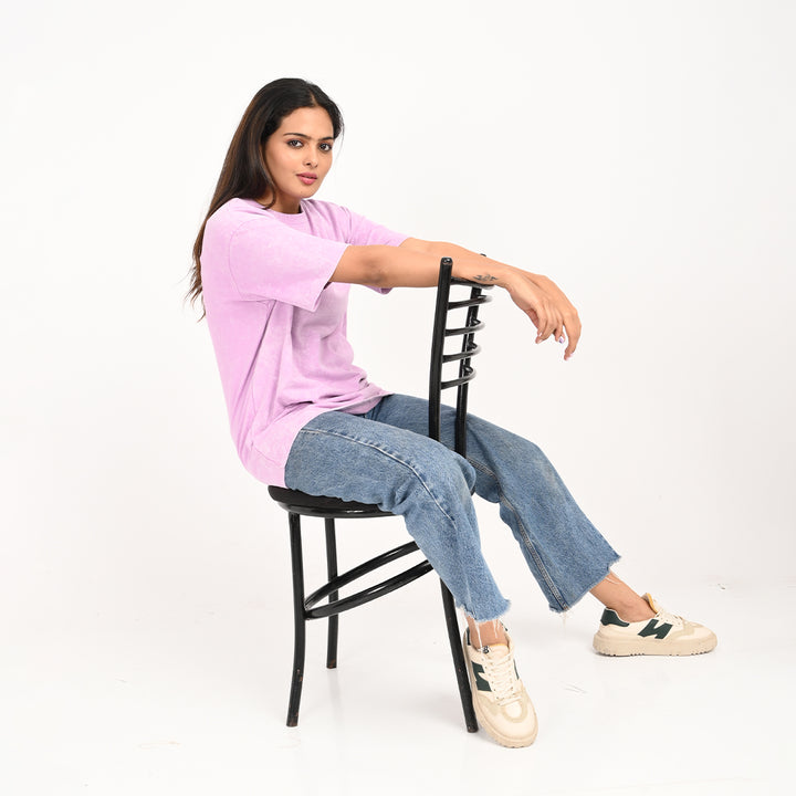Purple oversized acid washed t-shirt Female