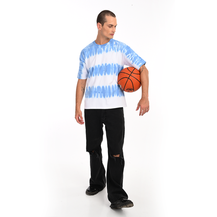 Tie and dye blue and white