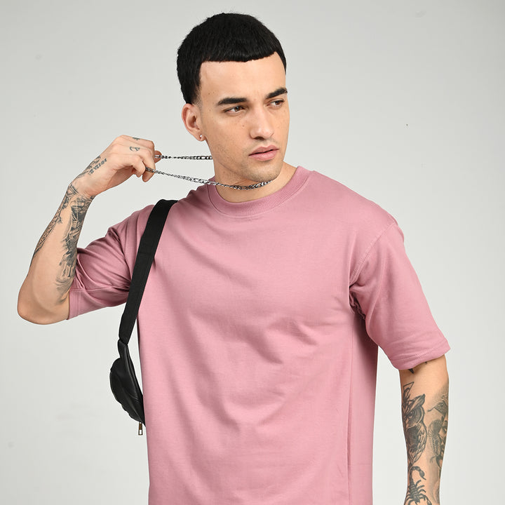 Dusty Rose Oversized Solid Tee