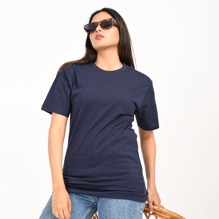 Navy blue T - shirt Female