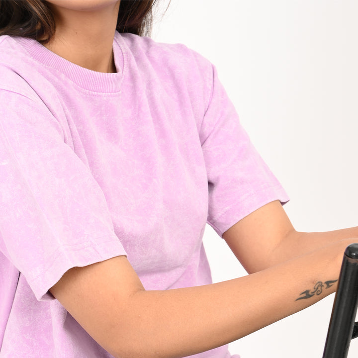 Purple oversized acid washed t-shirt Female