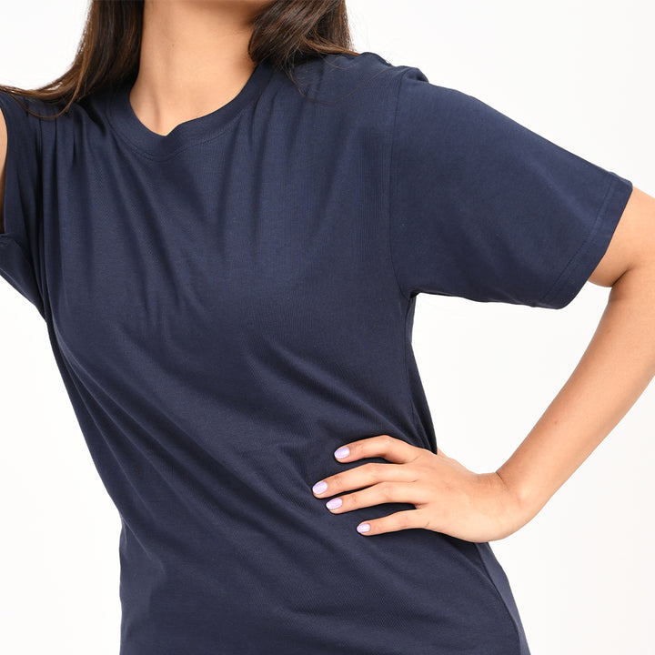Navy blue T - shirt Female