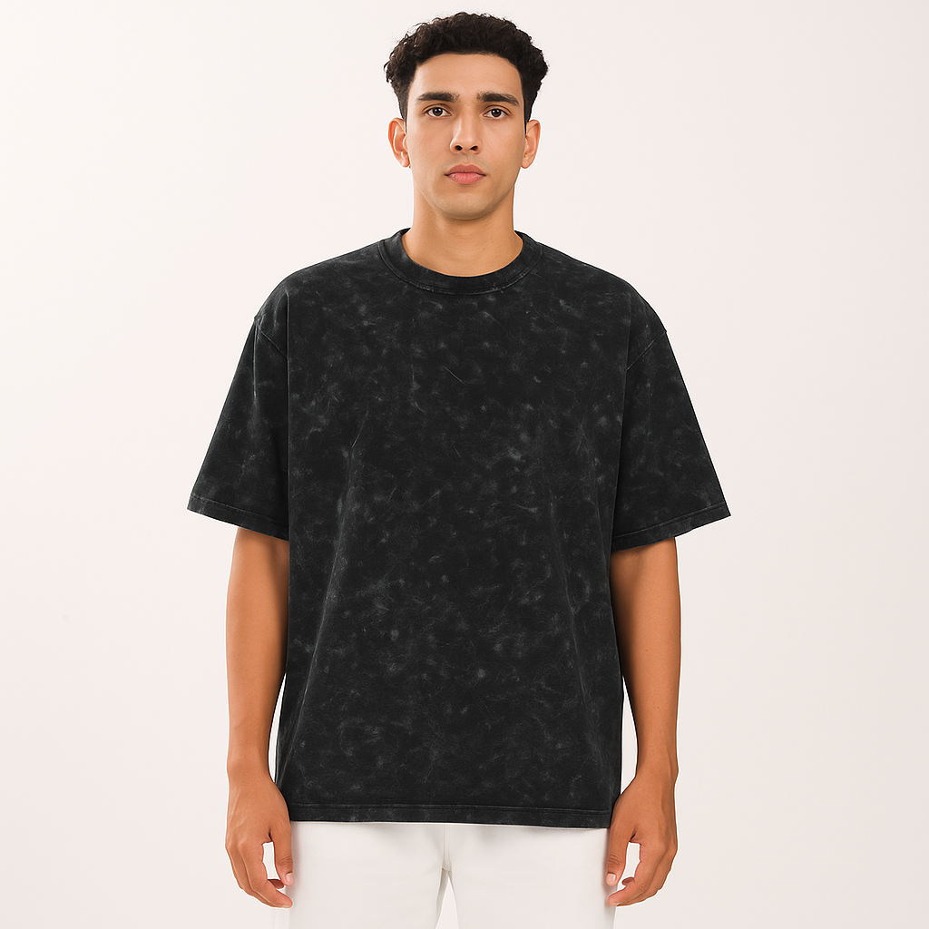 Black oversized acid washed t-shirt