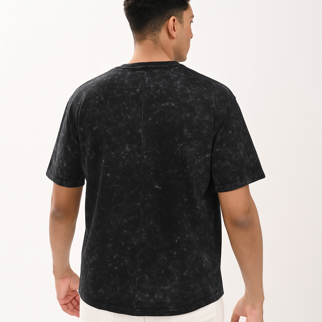 Black oversized acid washed t-shirt
