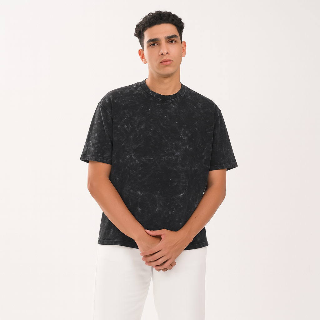 Black oversized acid washed t-shirt