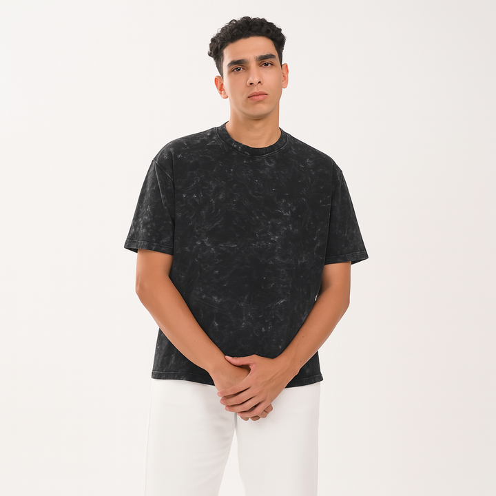 Black oversized acid washed t-shirt