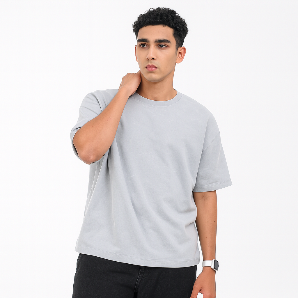 Grey oversized acid washed t-shirt