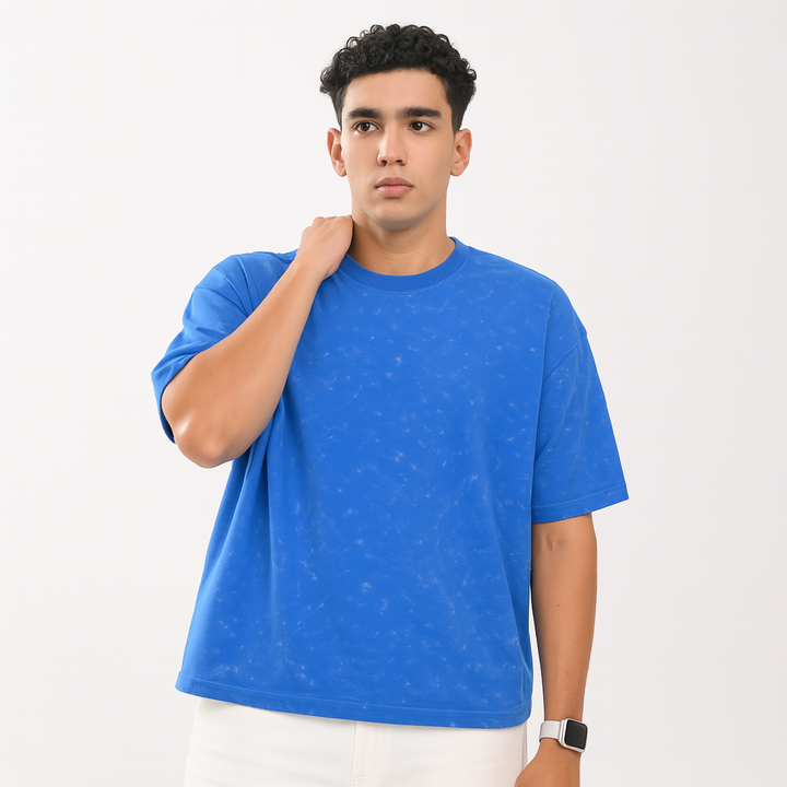 Blue oversized acid washed t-shirt