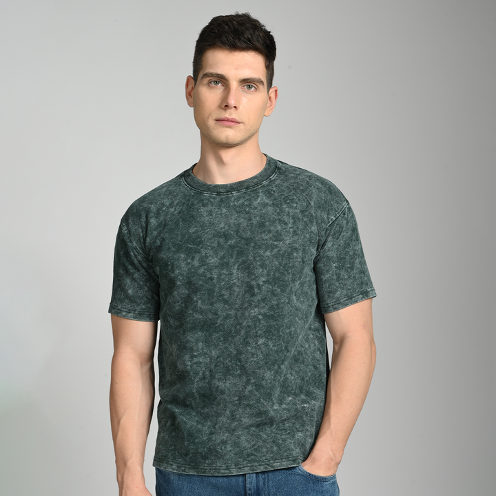 Green oversized acid washed t-shirt
