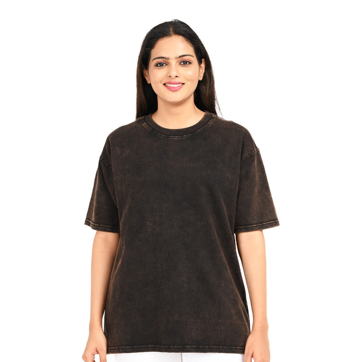 Black oversized acid washed t-shirt Female