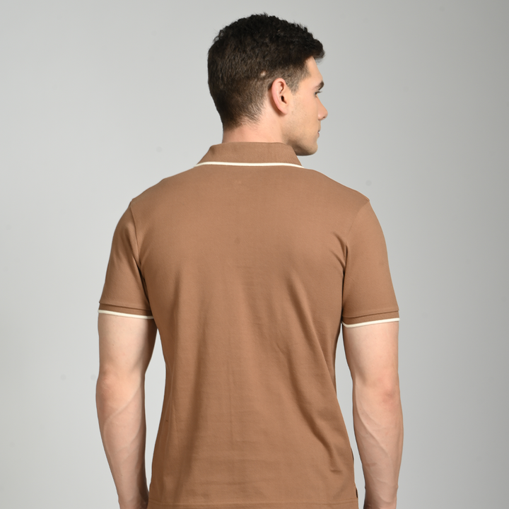 Brown polo t-shirt - Needles and stitches