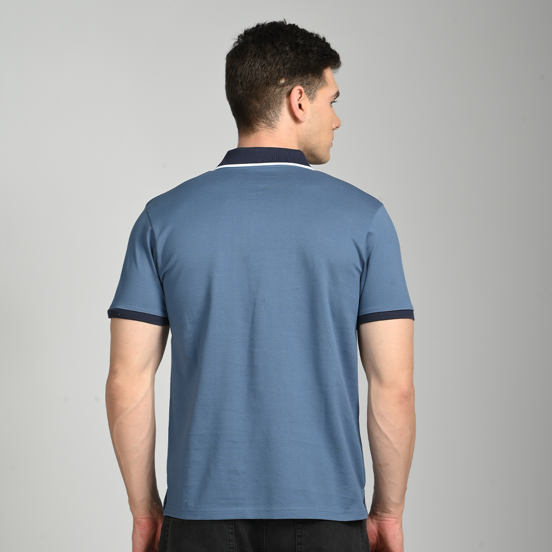 Denim polo t-shirt - Needles and stitches
