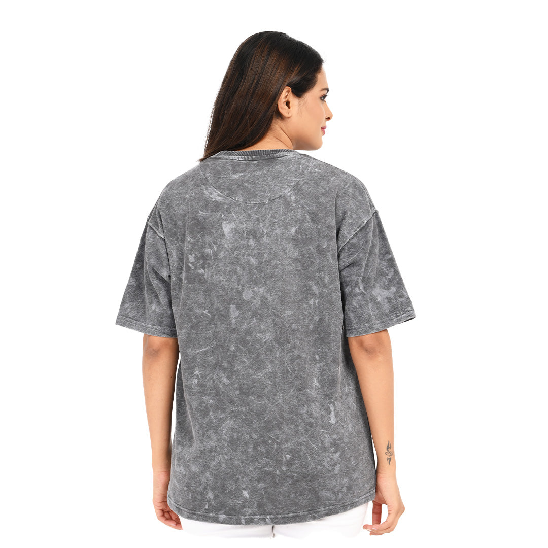 Stale grey oversized acid washed t-shirt Female